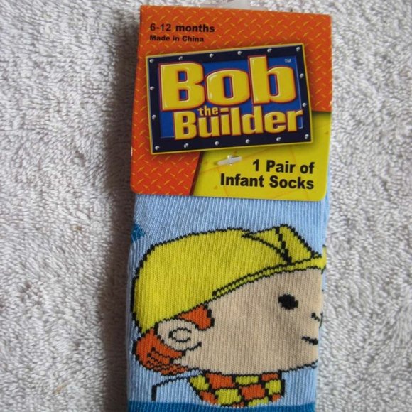 Bob The Builder 1 Pair 6 - 12 - 18 Months Baby Infant Socks Tools Construction - Picture 11 of 16